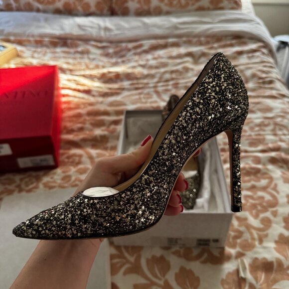 EUC Jimmy Choo Romy 100 Glitter Pumps - Picture 7 of 8